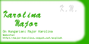 karolina major business card